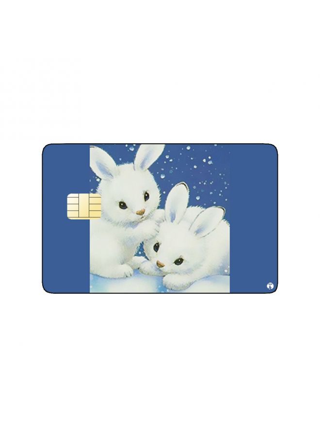 RKN PRINTED BANK CARD STICKER Cute Rabbits Drawing On Clouds - Image 2