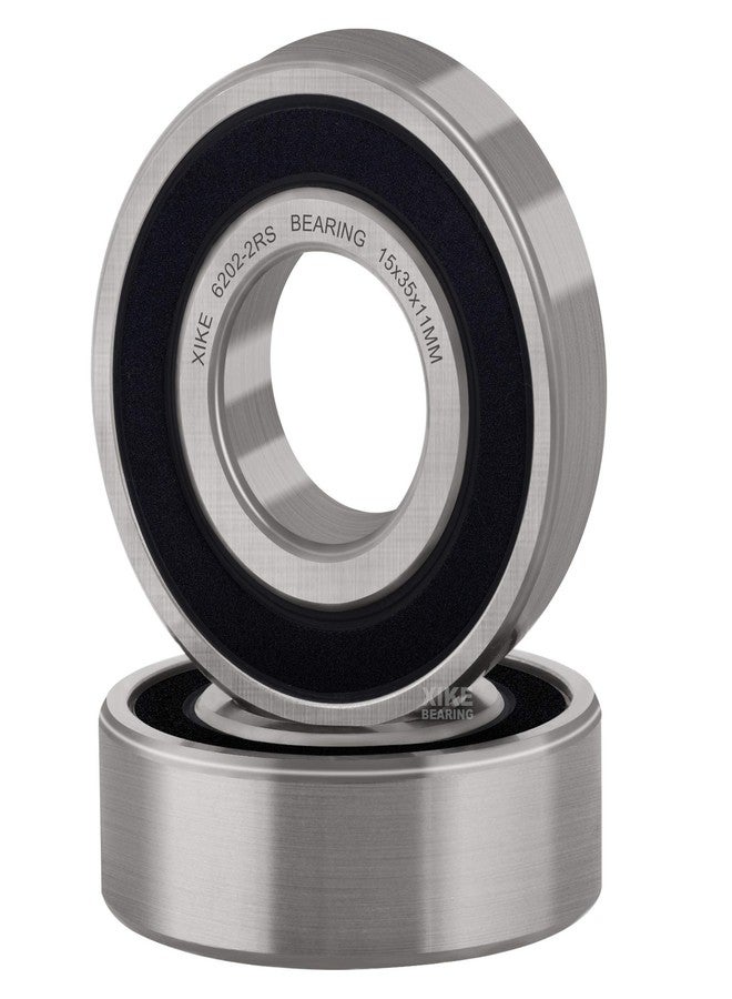 XiKe 2Pcs 6202-2RS Double Rubber Seal Bearings 15 x 35 x 11mm, Pre-Lubricated and Constant Performance and Cost Effect, Deep Groove Ball Bearings. - Image 3