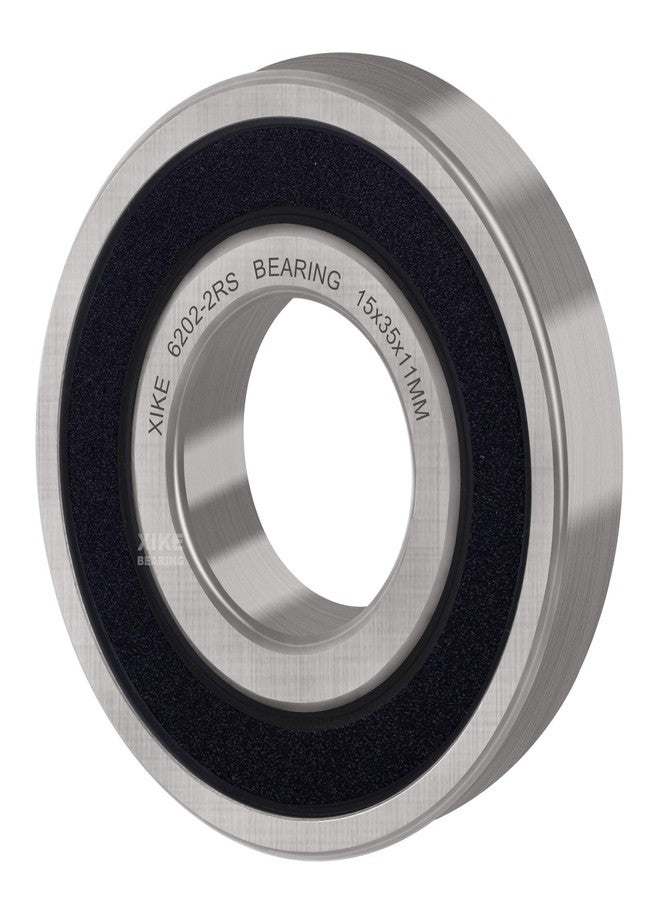 XiKe 2Pcs 6202-2RS Double Rubber Seal Bearings 15 x 35 x 11mm, Pre-Lubricated and Constant Performance and Cost Effect, Deep Groove Ball Bearings. - Image 4