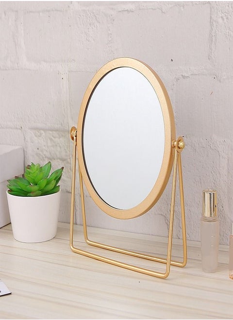 Round Swivel Desktop Stand One Sided Dressing Table Mirror 18.5 x 4.5 x 21.5 cm