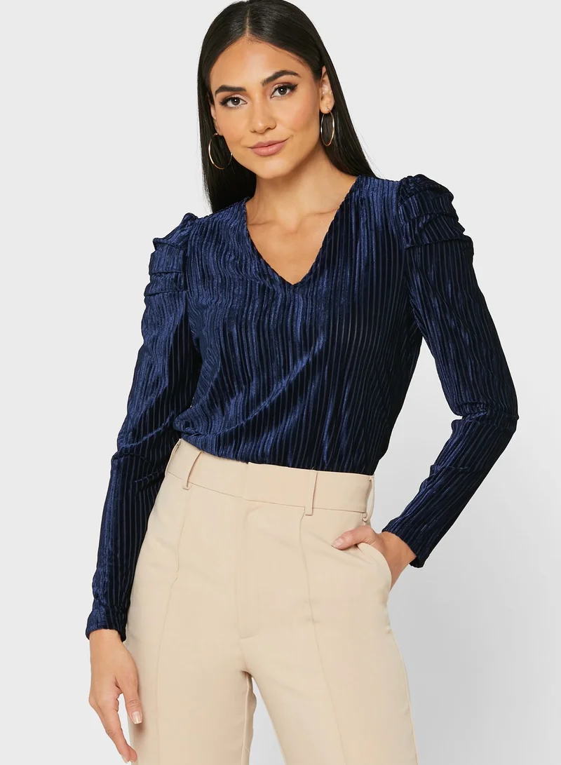 VERO MODA Puff Sleeves Knitted Top