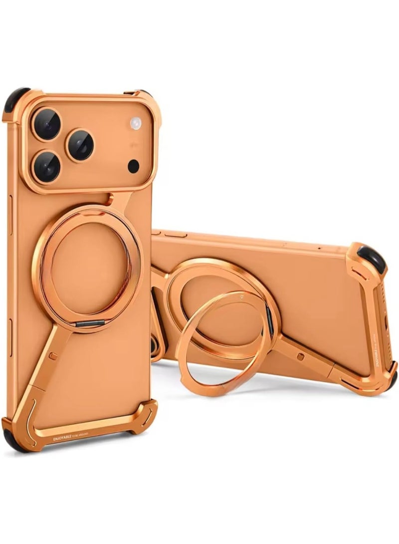 jirab AASHZ almaedini alwaqi lihatif iPhone 17 Pro Max | 'iitar 'aluminyum fayiq alnahafat bidun 'iitar | muqawim lilsadamat walkhudush | tasmim fakhir wakhafif alwazna, mutawafiq mae alshahn (burtuqali kuni) - Image 1