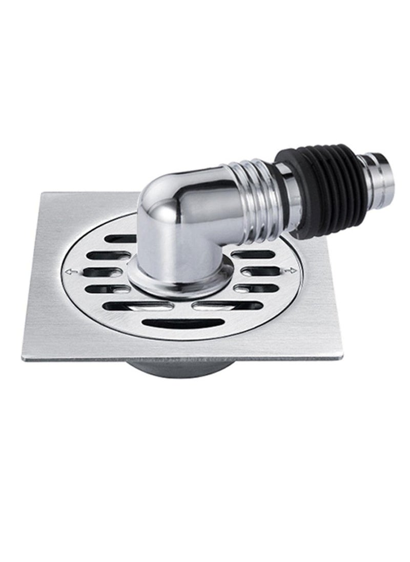 Oasisgalore Washing Machine Floor Drain Cover Shower Drain Cover with Pipe Connector，Square Insert Drain Plug(Silver)  - Image 1