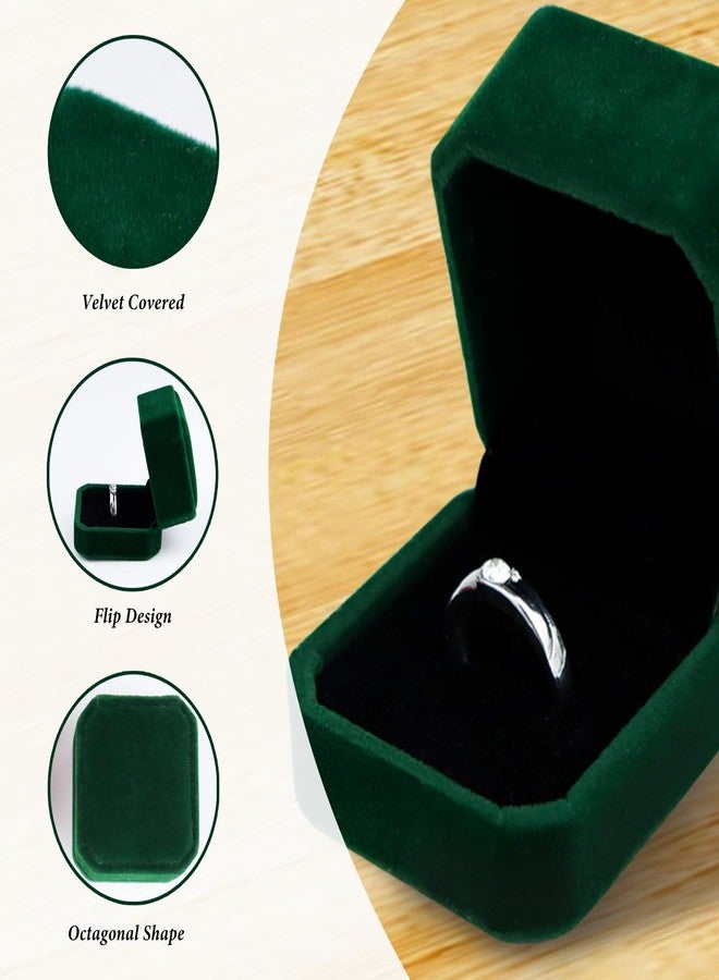 WisePoint Velvet Ring Box, Velvet Wedding Ring Box Ring Holder with Double Slots for Wedding, Elegant Ring Gift Box for Proposal, Engagement, Wedding, Ceremony, Valentine's Day (red) - Image 3
