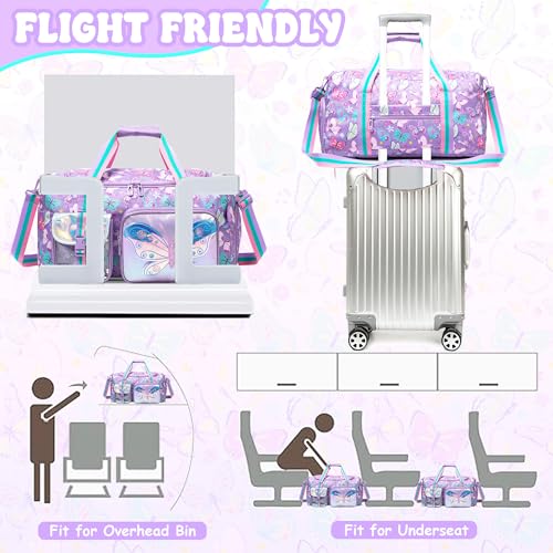 Inprof Kid's Luggage Set 3 Piece Suitcase Set 16" Hardside Luggage with Spinner Wheels Girls Boys Carry on Toddler Suitcase with Travel Duffle Bag Airline Approved - Image 4