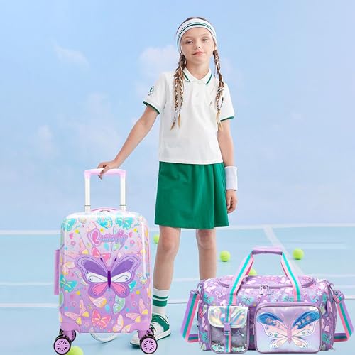 Inprof Kid's Luggage Set 3 Piece Suitcase Set 16" Hardside Luggage with Spinner Wheels Girls Boys Carry on Toddler Suitcase with Travel Duffle Bag Airline Approved - Image 5