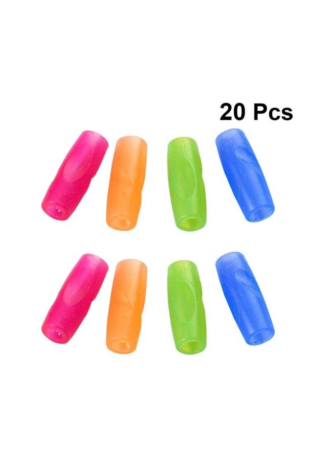 silvercnc - silvercnc 20pcs Child Gripper Silicone Pen Holder Covers Writing Aid Gripper Trainer Finger Grip Posture Correction Tool for Kids Preschoolers School Supplies - Image 1