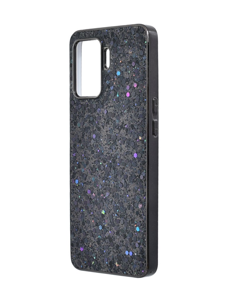 Glitter Plastic Phone Case for Oppo A94 - Black - Image 3