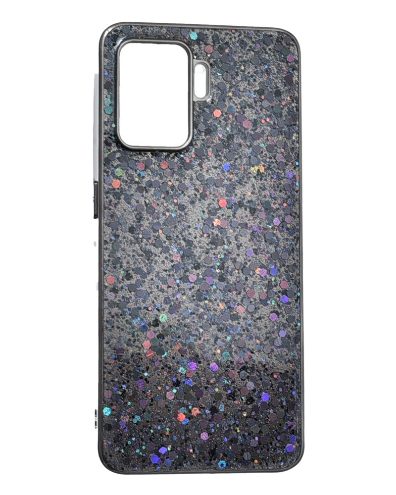 Glitter Plastic Phone Case for Oppo A94 - Black - Image 1