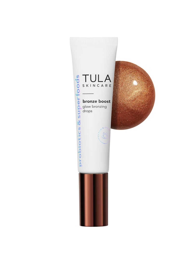 TULA TULA Skin Care Bronze Boost Glow Bronzing Drops  Provides Natural Glow Evens Skin Tone Plumps and Hydrates Skin Contains Niacinamide Hyaluronic Acid and Green Tea 1 Fl Oz 