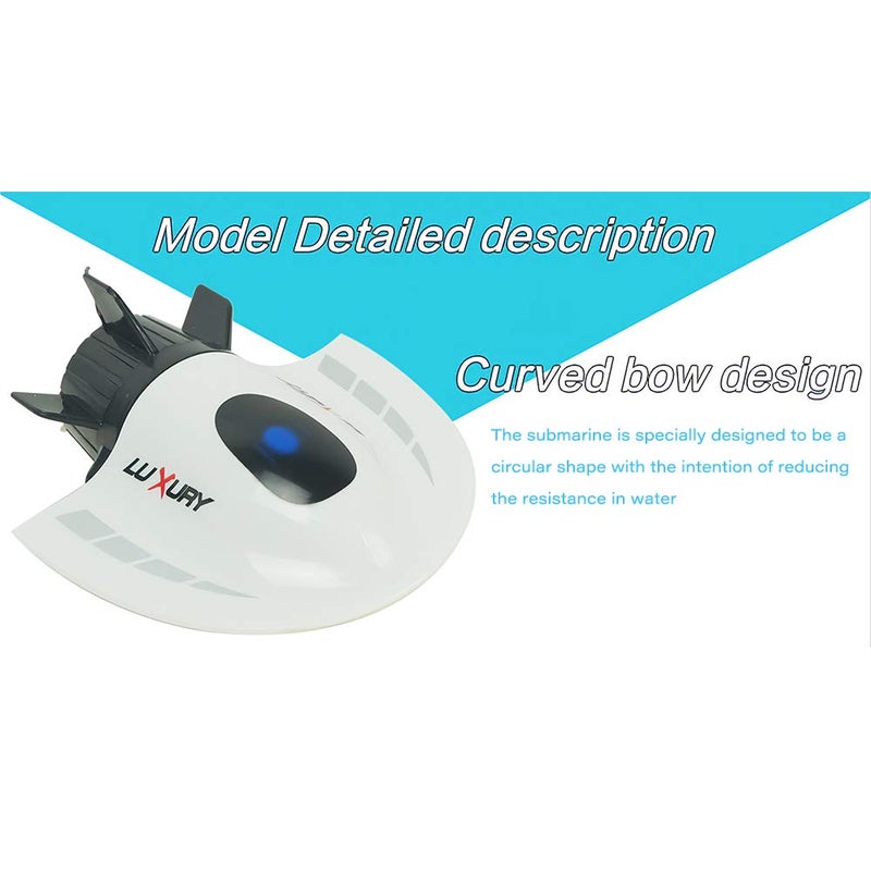 GoolRC Mini RC Submarine Boat, Remote Control Waterproof Diving Toy (White) - Image 5