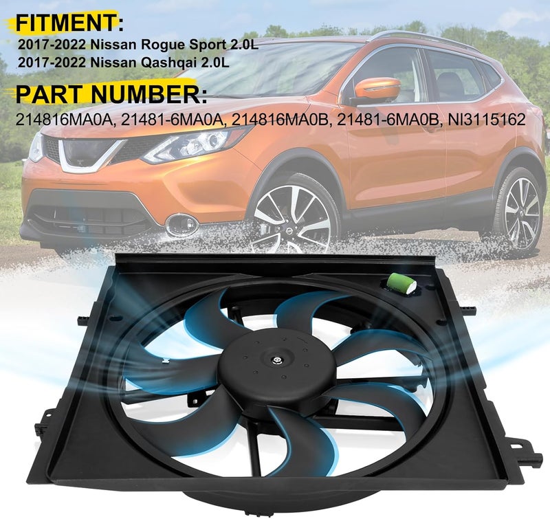TEMSONE Radiator Cooling Fan Assembly for Nissan Rogue Sport 2017-2019 - Image 3