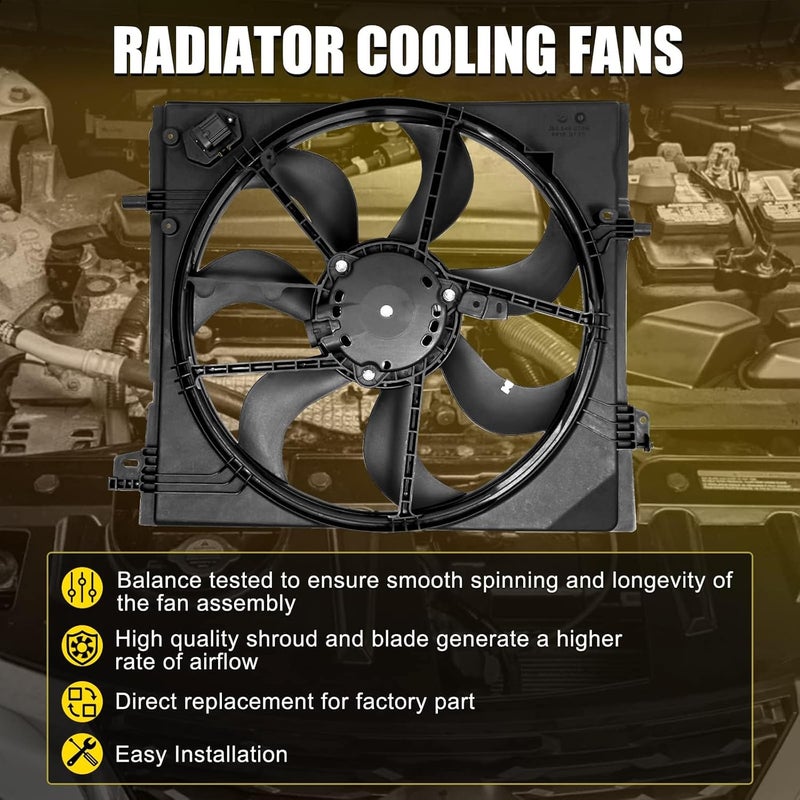 TEMSONE Radiator Cooling Fan Assembly for Nissan Rogue Sport 2017-2019 - Image 2