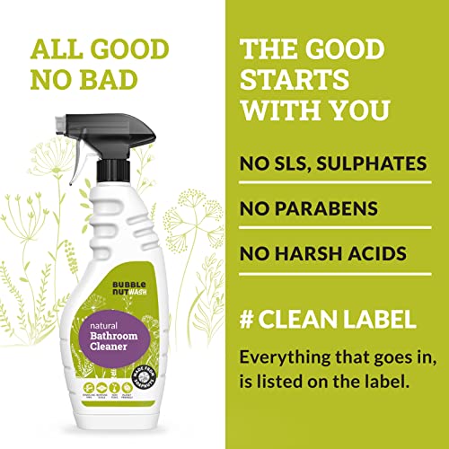 BubbleNut Wash Bathroom Cleaner Spray- Natural, Organic, Remover of Lime scale & Hard water stain on Tiles, Taps, Shower, Faucet, Shiner and Limescale descaler (500 ml X 2) - Image 2