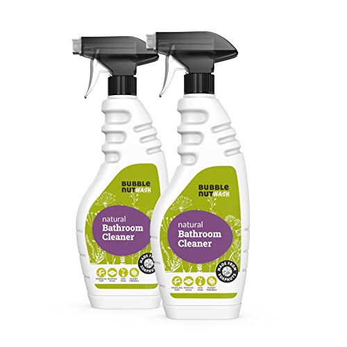 BubbleNut Wash Bathroom Cleaner Spray- Natural, Organic, Remover of Lime scale & Hard water stain on Tiles, Taps, Shower, Faucet, Shiner and Limescale descaler (500 ml X 2) - Image 1