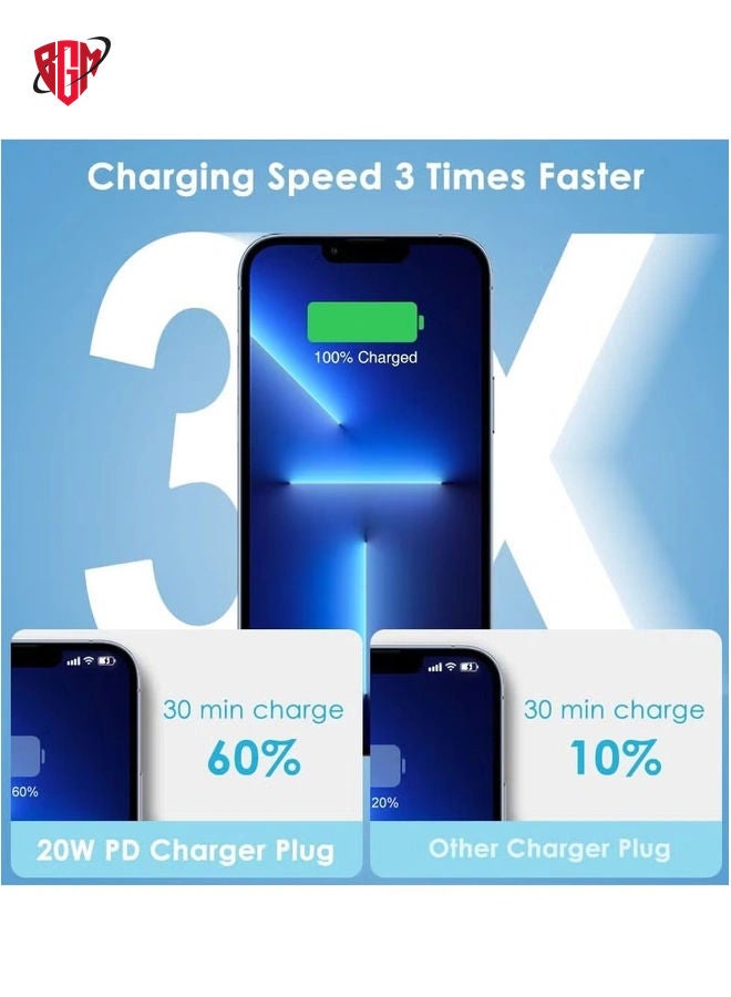 BGM MFi Certified 20W USB C Fast Charger Plug Cable for iPhone 13 12 Pro Max/Mini/11/XS/XR/X/8 Plus/iPad  - Image 4