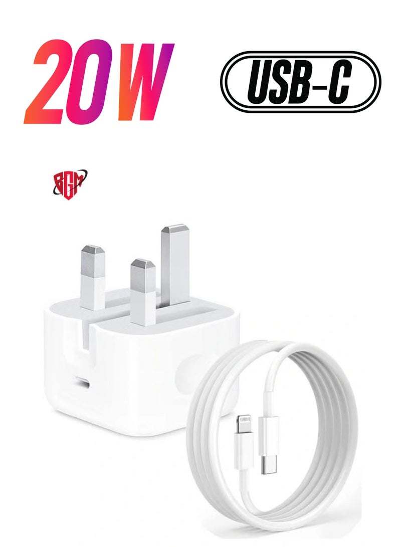 BGM MFi Certified 20W USB C Fast Charger Plug Cable for iPhone 13 12 Pro Max/Mini/11/XS/XR/X/8 Plus/iPad  - Image 1