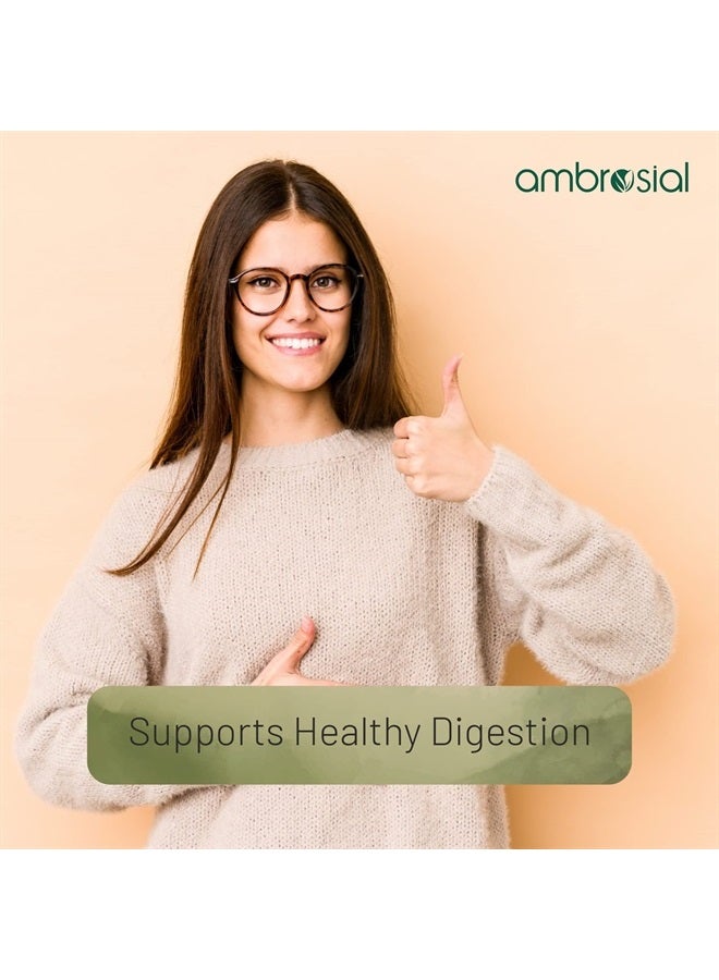 ambrosial Super Digest with Betaine hcl Pepsin, Ox-Bile, Pancreatin & L-Glutamic Acid | Digestive Enzyme Supplements to Support Optimal Digestion & Gut Health (Pack of 1-60 Capsules) - Image 3