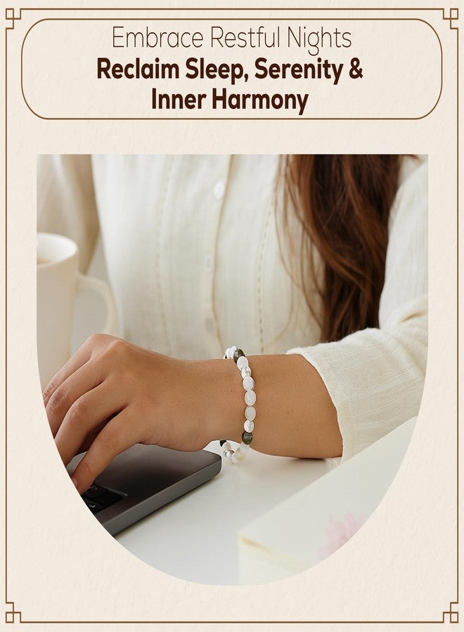 Shivkosha Ultimate Sleep Trouble Bracelet | Natural Healing Gemstone Bracelet with Howlite Labradorite Moonstone Selenite | Unisex Adjustable Crystal Jewelry for Restful Sleep & Emotional Balance -M - Image 5