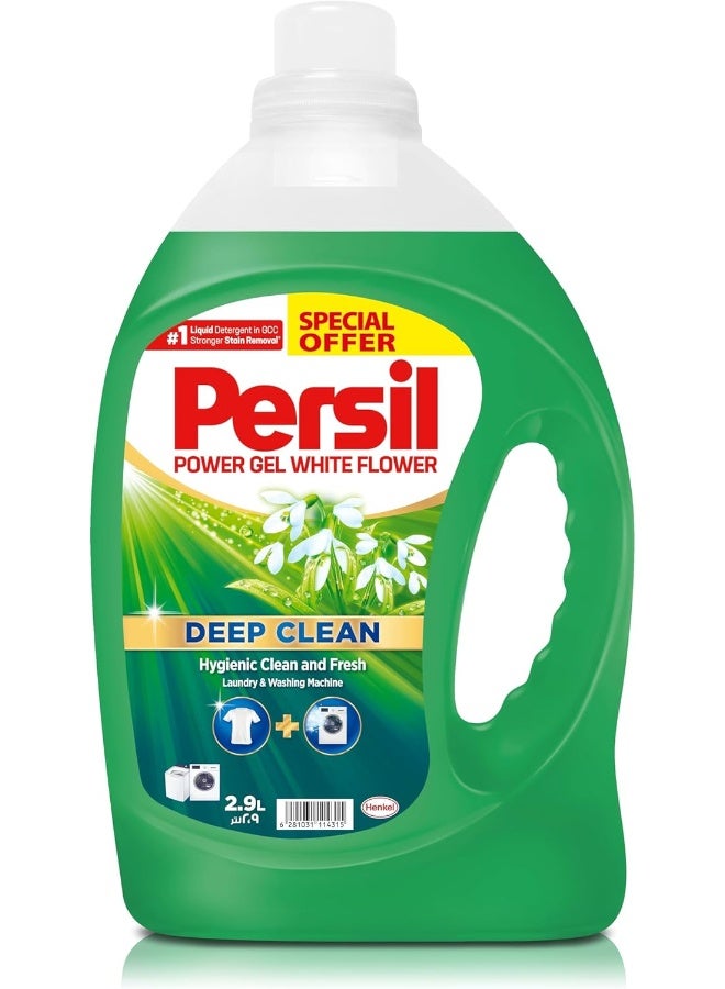 Persil Persil Power Gel Liquid Laundry Detergent, With Deep Clean Technology, White Flower, 2.9L - Image 1