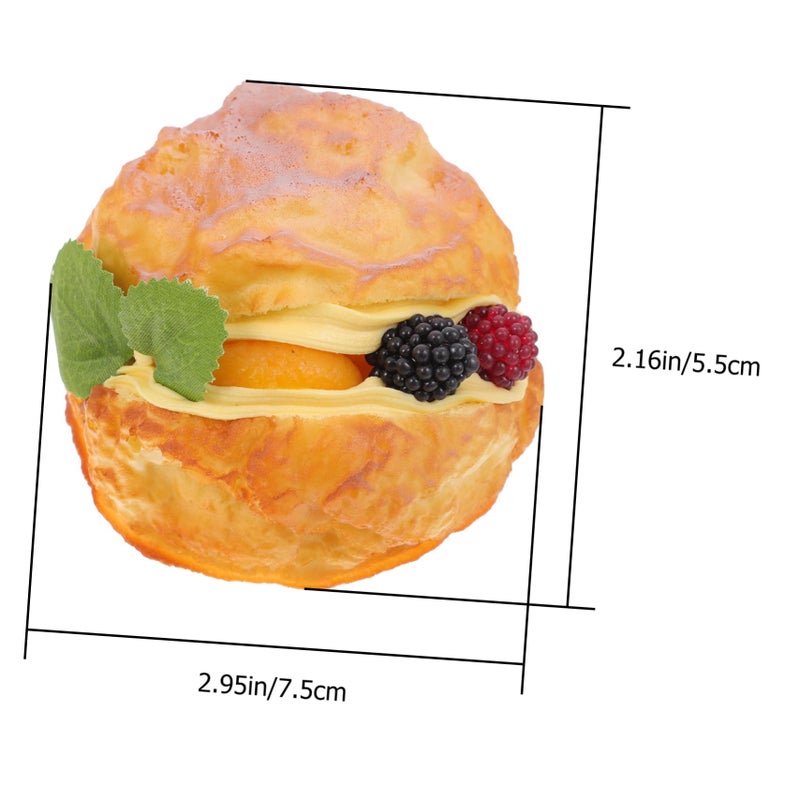 Realistic Fruit Puff Model Decorative Dessert Prop for Bakery Display Home Kitchen Photo - Image 3