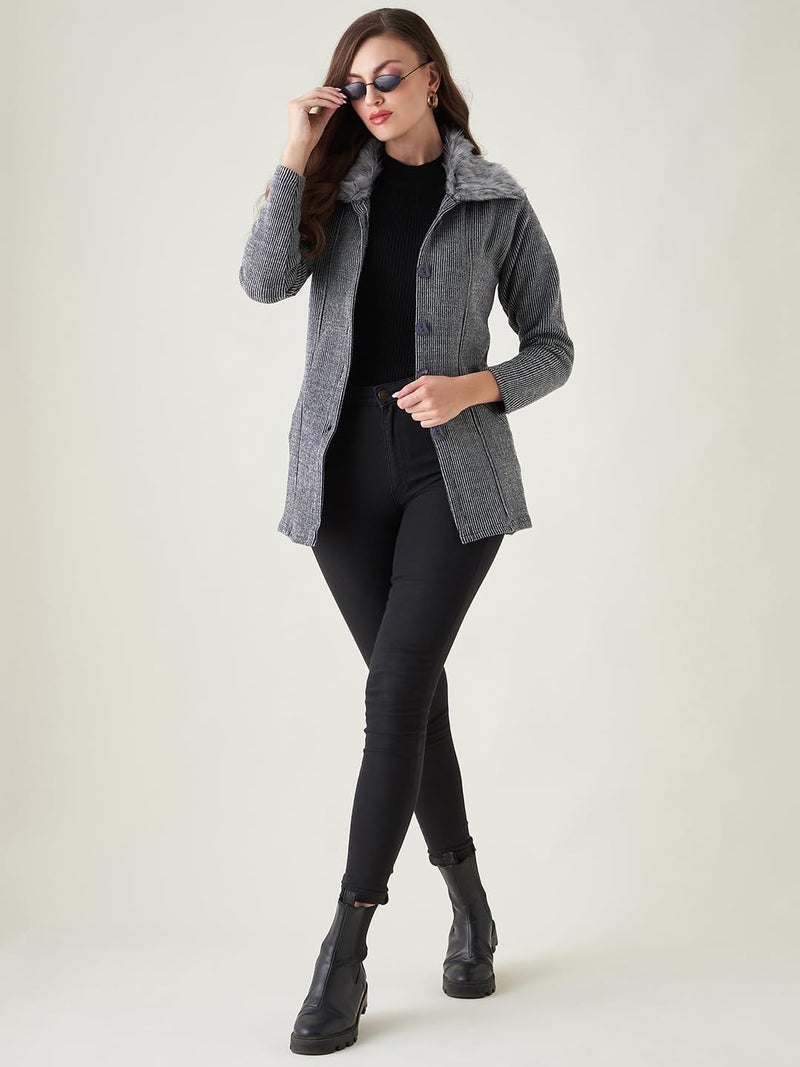 Pivl Women Grey Sweater for Winter - Image 2