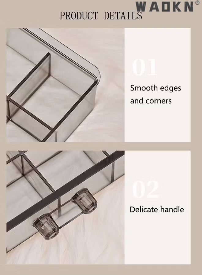 دبليو أيه أو كي أن أقراط تخزين صندوق منظم 3 درجات أكريليك مجوهرات تخزين صندوق حامل مجوهرات شفافة عرض الوقوف مع 72 المقصورات الصغيرة هدية للنساء البنات,متعددة الوظائف المجوهرات تخزين صناديق - Image 2