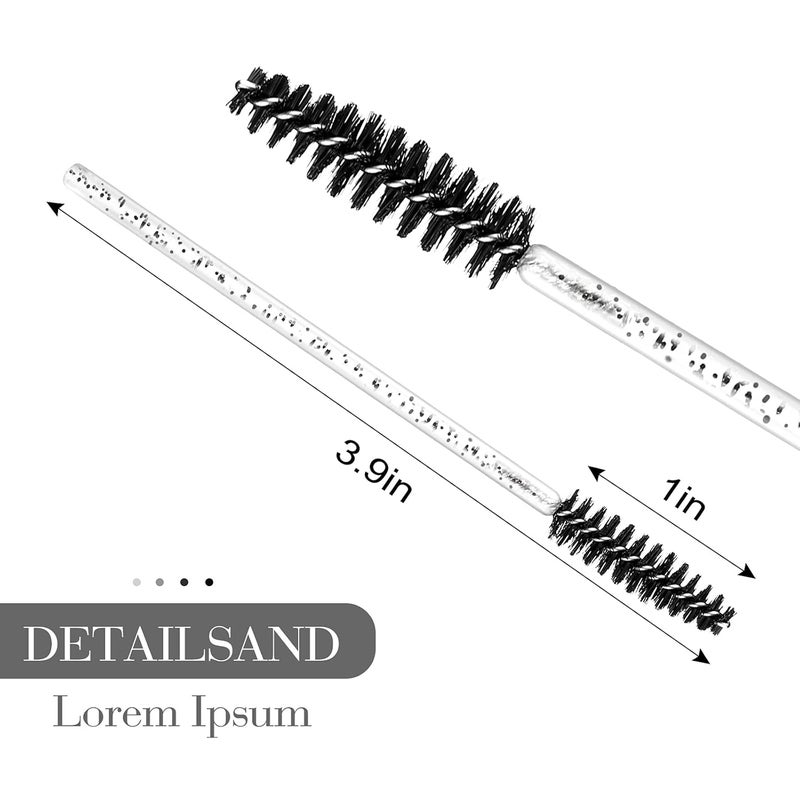 Obinhere 300 Pcs Disposable Crystal Mascara Wand Eyelash Brush Applicator Eyebrow Brush for EyeLash Extension Supplies (Black) - Image 3