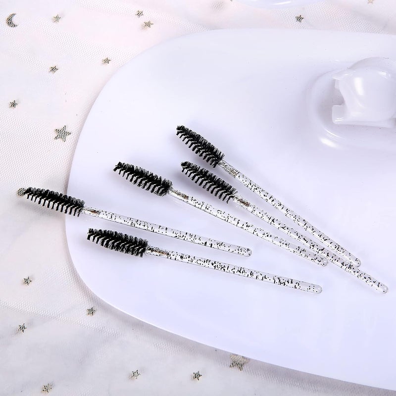 Obinhere 300 Pcs Disposable Crystal Mascara Wand Eyelash Brush Applicator Eyebrow Brush for EyeLash Extension Supplies (Black) - Image 5