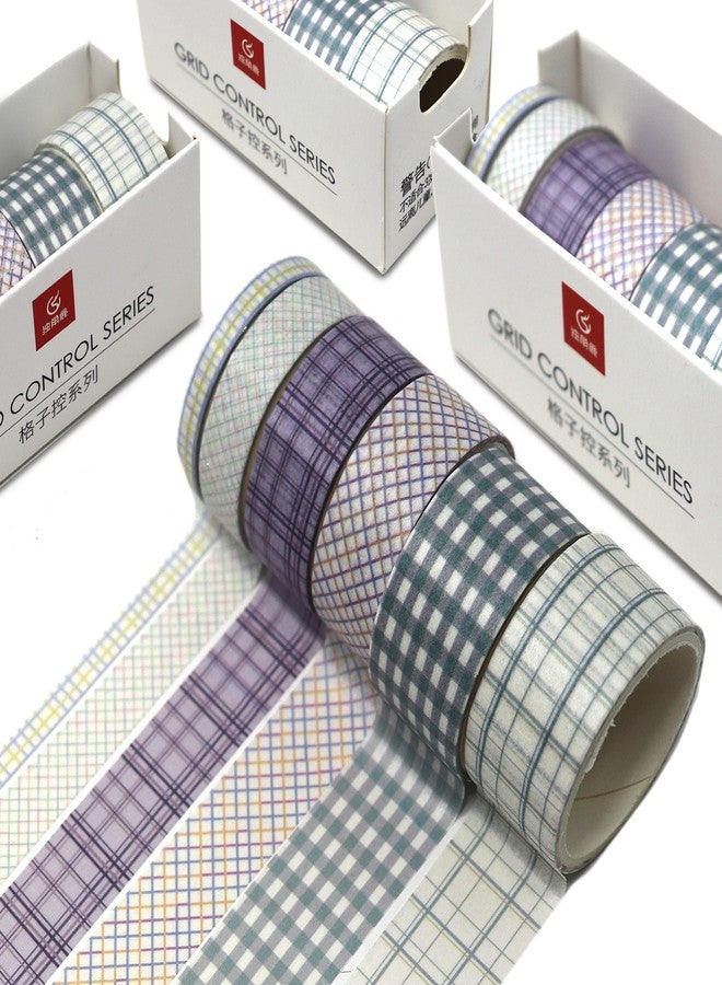 Lakeer Grid Series Washi Tape (Pack of 6) | Tapes for Scrapbooking, DIY Craft, Decoration, Gift Wrapping, etc, (Medium Turquoise) - Image 1