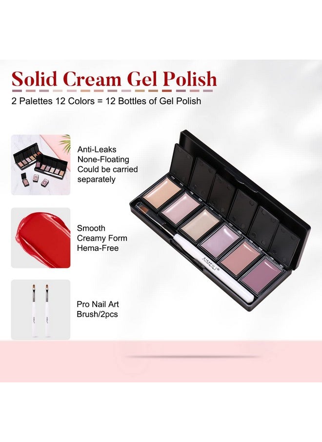 AIMEILI AIMEILI Hema Free Solid Gel Nail Polish 12 Colours Neutral Nude Brown Solid Nail Gel Soak Off U V LED Neutral Solid Cream Gel Polish Set 3  - Image 4