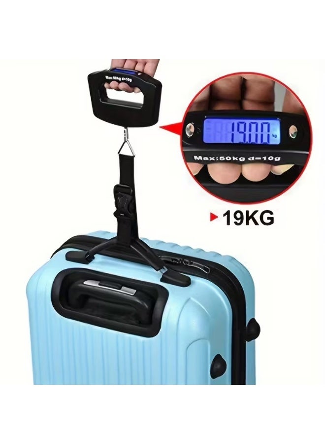 Goolsky ميزان أمتعة رقمي 50 كجم مع شماعة خطاف سمكة صغيرة - بدون بطارية، مناسب للسفر والاستخدام الخارجي - Image 1