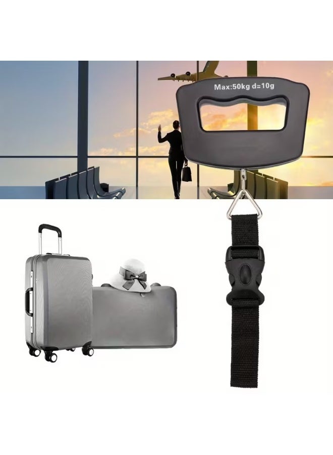 Goolsky ميزان أمتعة رقمي 50 كجم مع شماعة خطاف سمكة صغيرة - بدون بطارية، مناسب للسفر والاستخدام الخارجي - Image 4