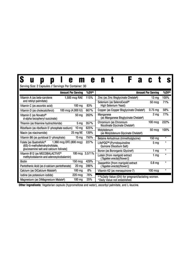 Seeking Health Prenatal Essentials, Methylated Bioavailable Folate and B12, Vitamin D3 and K2, Key Nutrients to Support Pregnancy and Breastfeeding, Vegetarian (60 Capsules)*  - Image 2