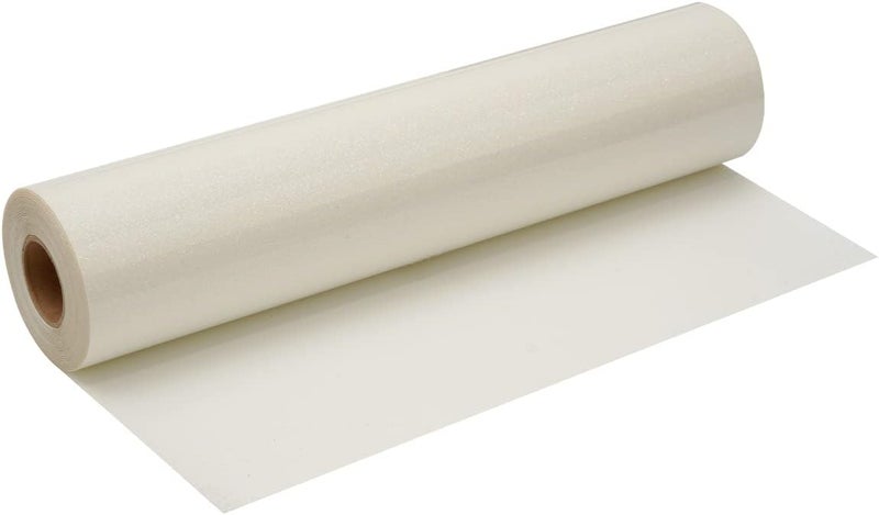 FANSGUAR White Glitter HTV Roll -12" x10ft Iron on Heat Transfer Vinyl for DIY Shirts Gifts - Image 1