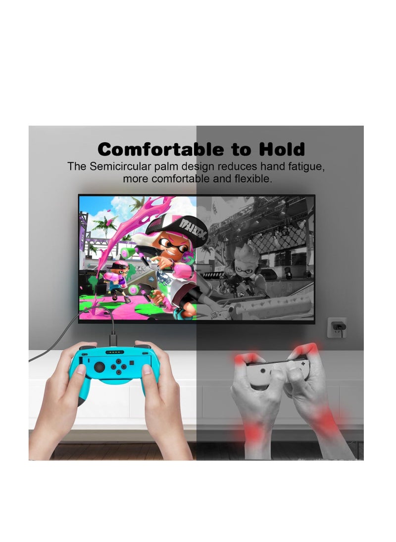 Generic - 2Pcs Switch Joy Con Grip Compatible with Nintendo Switch/Switch OLED Comfort Grip Holder Gaming Controller Gamepad with Charging Function for Switch Joy-Con Controller (Red and Blue) - Image 1
