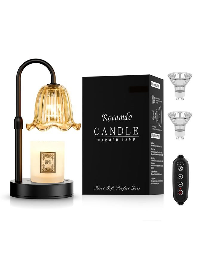 Rocamdo Candle Warmer Lamp with Timer, Birthday for Women Mom, House Warming Gifts Modern Farmhouse Home Decor, Dimmable Wax Melt Warmer for Jar Candles with 2 Bulbs (Amber) - Image 1