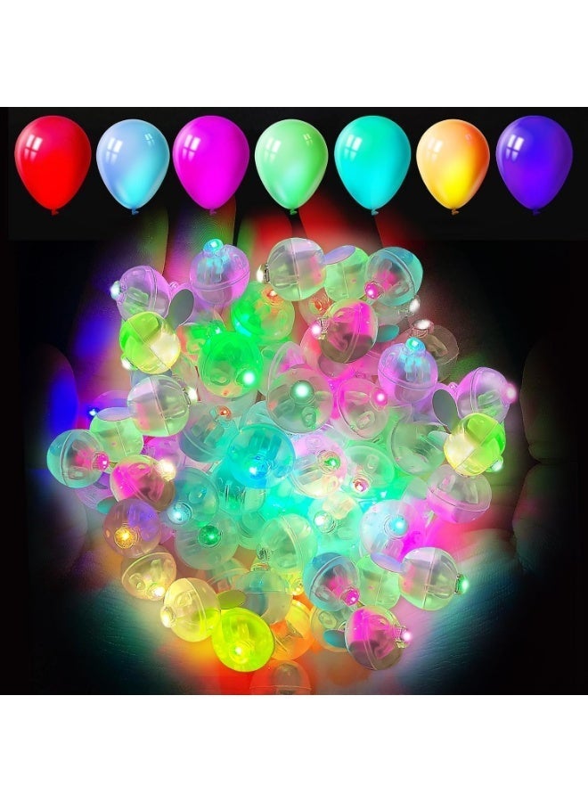 يلا جوي 50 قطعة من مصابيح LED الصغيرة على شكل بالونات، مصباح صغير مقاوم للماء وذو وقت انتظار طويل، مصباح كروي على شكل بالون لاتكس، فانوس ورقي، حفلات، حفلات زفاف، مهرجانات، ديكورات (ألوان) - Image 1