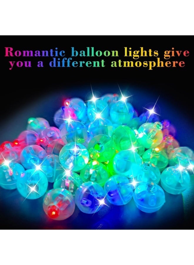 يلا جوي 50 قطعة من مصابيح LED الصغيرة على شكل بالونات، مصباح صغير مقاوم للماء وذو وقت انتظار طويل، مصباح كروي على شكل بالون لاتكس، فانوس ورقي، حفلات، حفلات زفاف، مهرجانات، ديكورات (ألوان) - Image 2