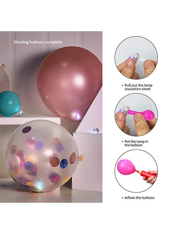 يلا جوي 50 قطعة من مصابيح LED الصغيرة على شكل بالونات، مصباح صغير مقاوم للماء وذو وقت انتظار طويل، مصباح كروي على شكل بالون لاتكس، فانوس ورقي، حفلات، حفلات زفاف، مهرجانات، ديكورات (ألوان) - Image 5