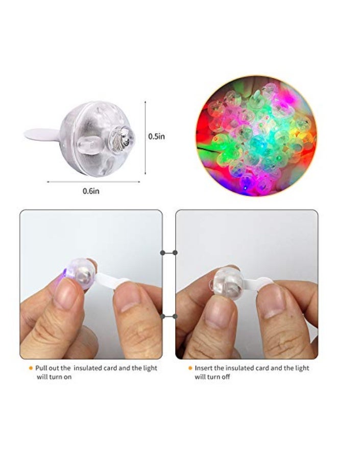 يلا جوي 50 قطعة من مصابيح LED الصغيرة على شكل بالونات، مصباح صغير مقاوم للماء وذو وقت انتظار طويل، مصباح كروي على شكل بالون لاتكس، فانوس ورقي، حفلات، حفلات زفاف، مهرجانات، ديكورات (ألوان) - Image 4