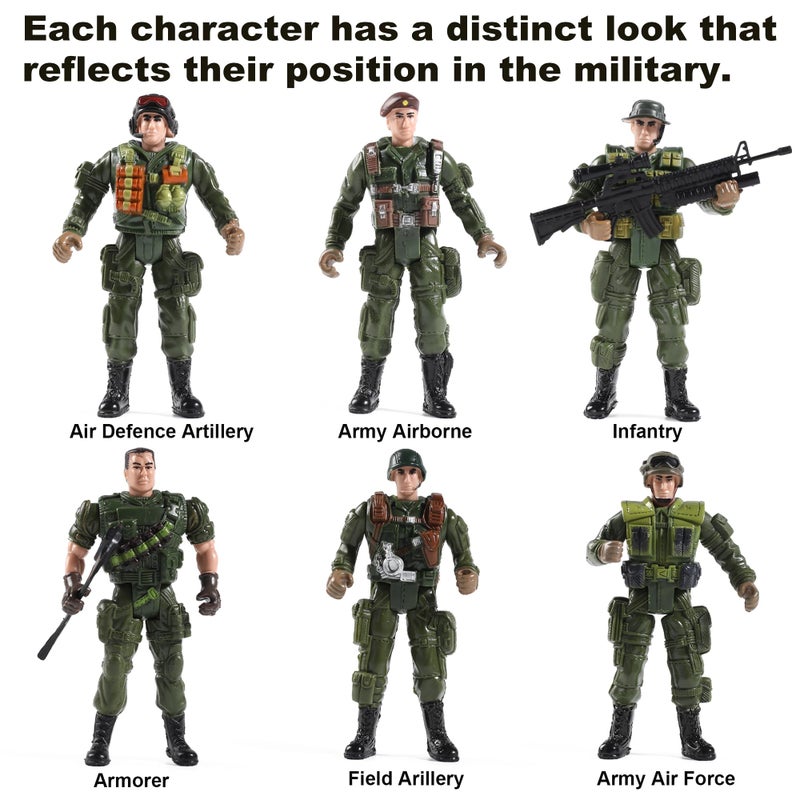 Mr.River US Army Men and SWAT Team Toy Soldiers Action Figures with Military Weapons Accessories for Kids Boys Girls,12Pcs - Image 4