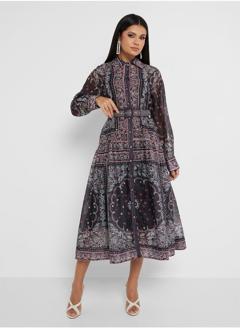 Khizana Abstract Printed Dress  - Image 4