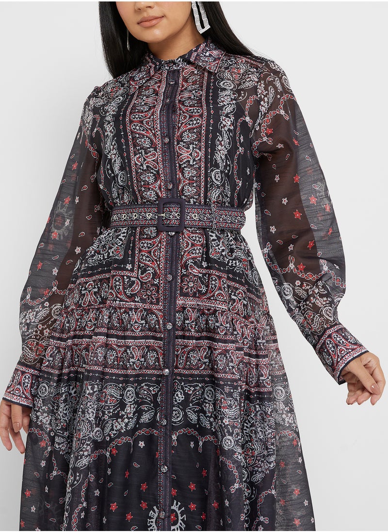 Khizana Abstract Printed Dress  - Image 3