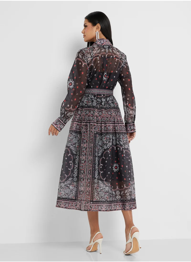 Khizana Abstract Printed Dress