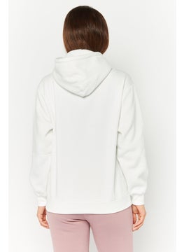 Champion Women Custom Fit Long Sleeves Outdoor Sweatshirt, White  - Image 4