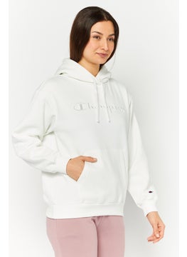 Champion Women Custom Fit Long Sleeves Outdoor Sweatshirt, White  - Image 3