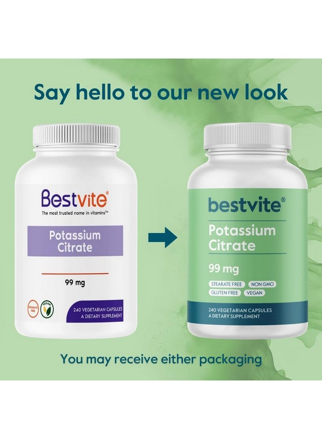 BESTVITE Potassium Citrate 99mg (240 Vegetarian Capsules) - No Stearates - Vegan - Gluten Free - Non GMO - Image 3