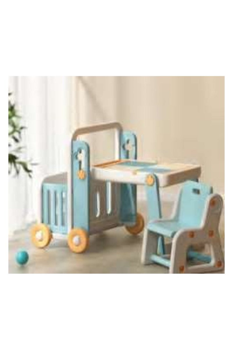 فول جوي مجموعة طاولة وكرسي للأطفال، طاولة أطفال، مكعبات تعليمية، ألعاب، تخزين، تنظيف، صغيرة الحجم، موفرة للمساحة، متعددة الوظائف، محمولة، سهلة، لعبة مكعبات، لوح مكعبات، رسم - Image 2