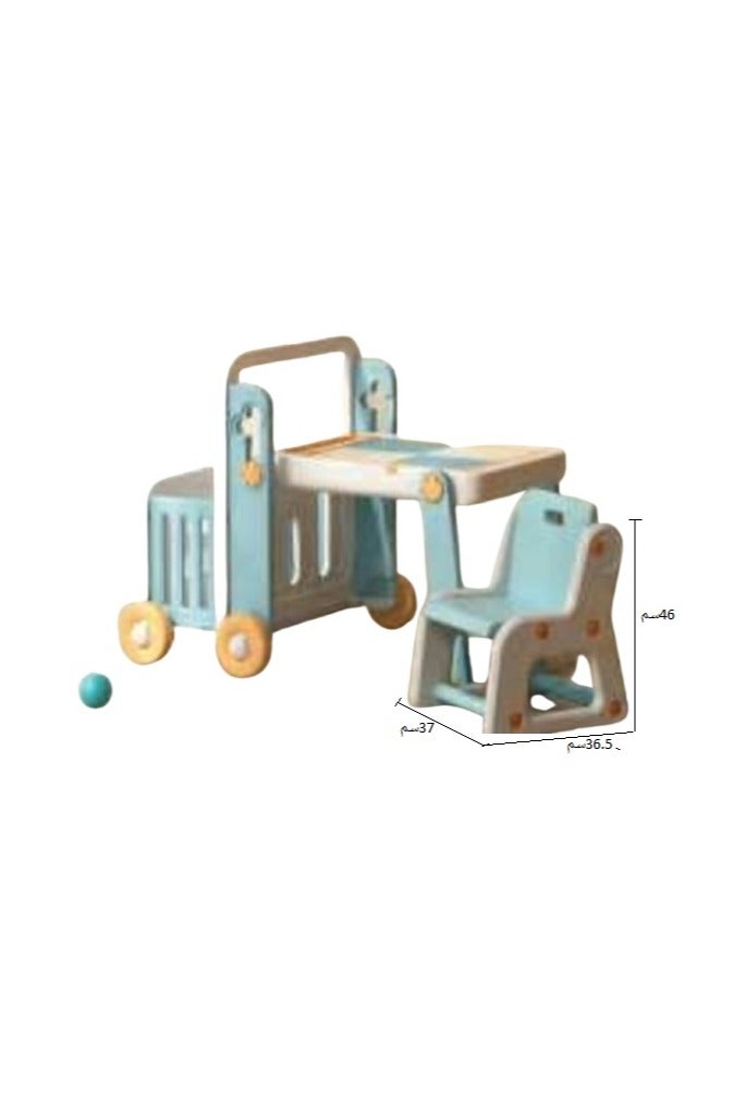 فول جوي مجموعة طاولة وكرسي للأطفال، طاولة أطفال، مكعبات تعليمية، ألعاب، تخزين، تنظيف، صغيرة الحجم، موفرة للمساحة، متعددة الوظائف، محمولة، سهلة، لعبة مكعبات، لوح مكعبات، رسم - Image 1